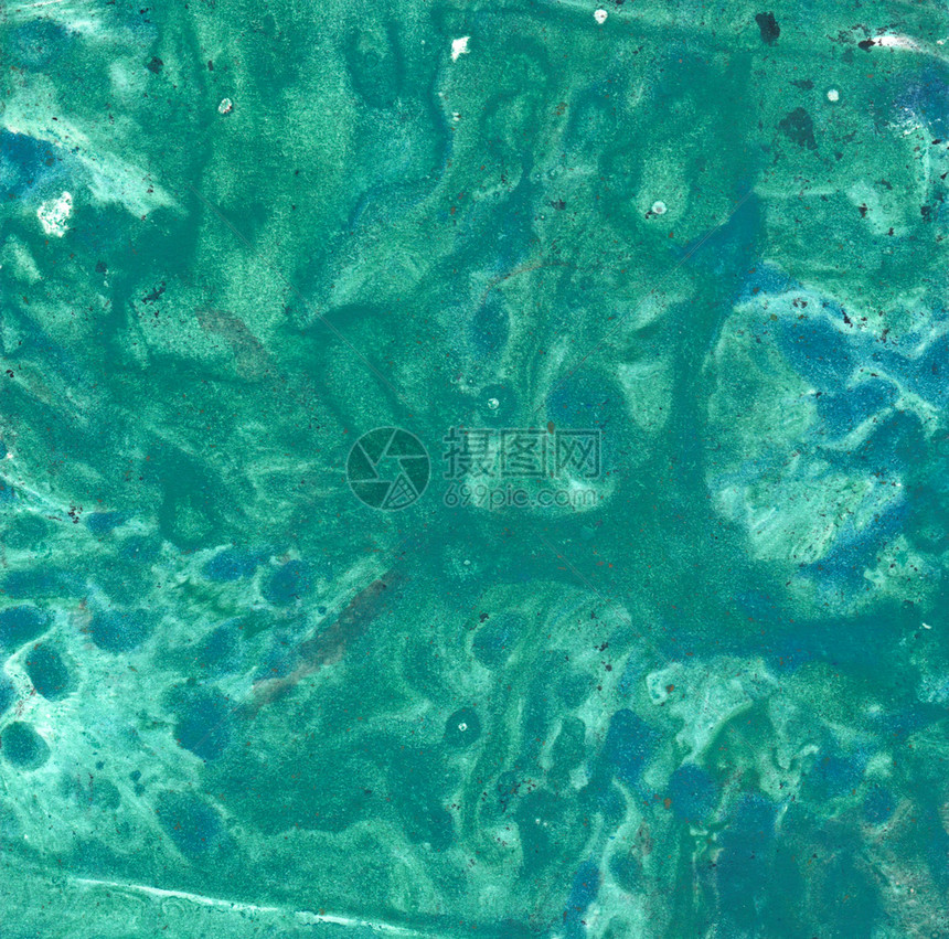 古代东方绘图技术Marble纹理美丽形态绿宝石和白混合油漆薄板上的洋面涂料东方的画冰图片