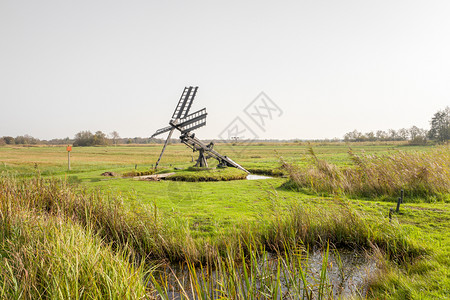 荷兰语芦苇弗里斯帕特贾克风车高清图片