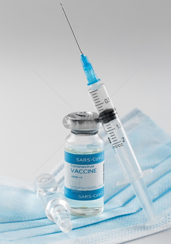 疫苗瓶与注射器图片