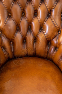 切斯特菲尔德抽象的织物BrownChchesterfield风格皮革抽象背景纹理手椅关闭现代设计室内装潢背景
