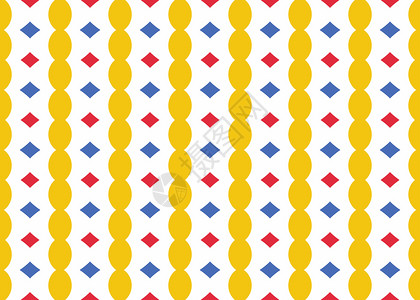 不明白表情几何学背景纹理黄色红蓝和白的颜表情结构图案以黄色蓝和白为颜枕头形象的插画