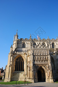 建造著名的Gloucester大教堂与雕塑的入口英国联合王欧洲盟图片