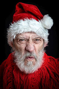 白色的在圣诞节日假扮成圣诞老人的白胡子成年男的肖像惊喜庆图片