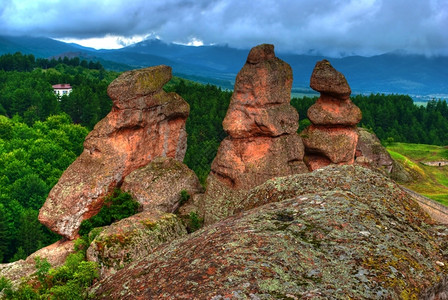 贝洛格拉奇什基黄昏山岩层Belogradchishkiskali保加利亚旅行背景