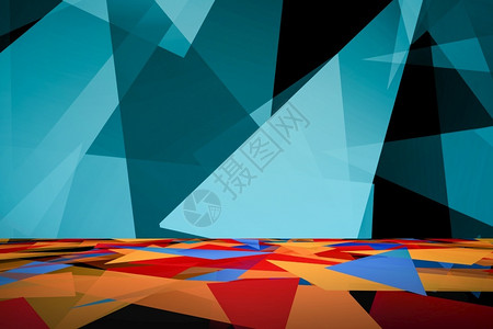 三角形和状的插图带有几何元素的多彩抽象背景房间仿制重复艺术彩虹背景图片