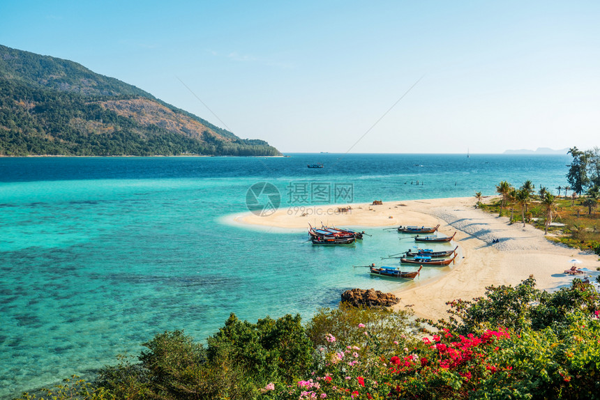 长椅船2019年月日泰国Satun泰国夏季概念KohLipe海滩暑假期图片
