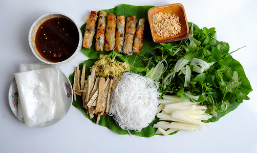 越南人盘子包子草本高清图片
