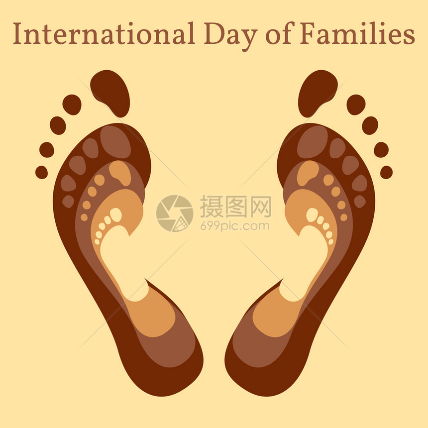 为人父母国际家庭日一个四口之家的概念父亲母女儿婴他们彼此的足迹国际家庭日户外他们的图片