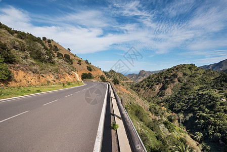 戈梅拉克里夫西班牙加那利群岛Gomera公路太阳沥青背景