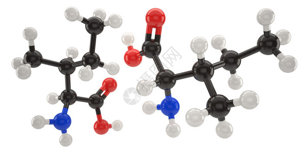 亮氨酸化合物结构体学含有剪切路径的同位素分子结构3d插图设计图片