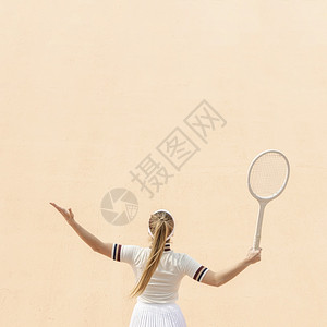 闲暇职业女网球运动员田游戏保持图片