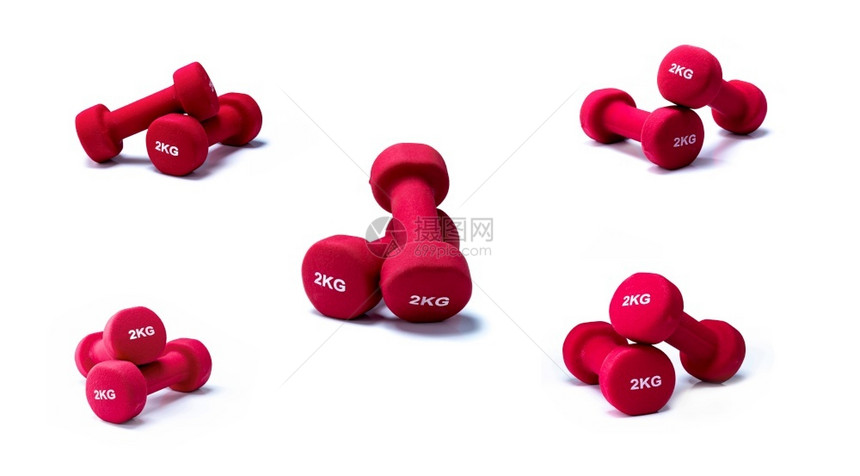 一对红新牛哑铃家庭健身房运动用设备体重训练肌肉力部小型哑铃体力建设小型哑铃体力培养小哑铃身体机能美丽红色的锻炼图片