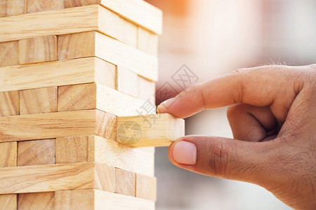 木制的领导建筑学消除商业风险的战略规划图片