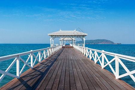 木头夏天海浪泰国山东桥高志昌岛林滨水边馆图片