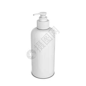 皮肤香水瓶液体化妆品的空瓶子3d插图以白色背景隔离图片