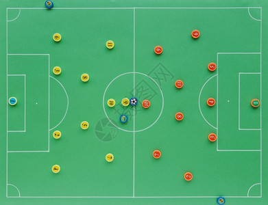 指导具有战术概念的足球背景攻击竞赛图片