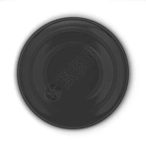 飞盘狗外部黑色的捕捉白背景孤立的飞盘模型3d插图设计图片