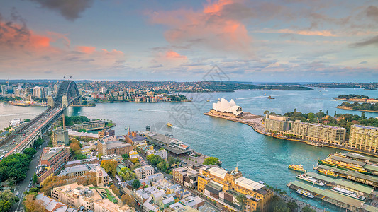 旅行澳洲悉尼市下城天际的线新塔图片