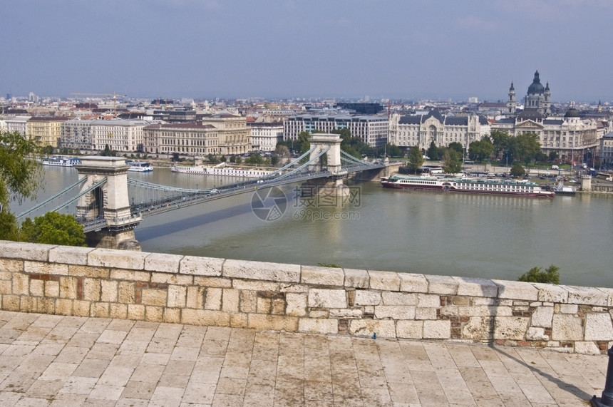 布达佩斯著名的连锁桥景象镇欧洲河图片