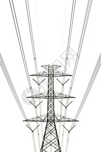 发电机金属白色背景的高压输电塔发射电图片
