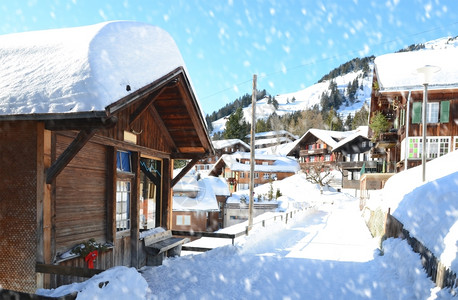 冬日雪景村庄图片