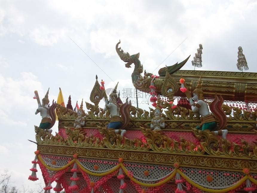 泰国BunBangFai节小说中的雕像文化纳迦佛教图片