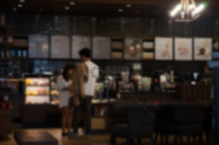 购物中心喝早餐摘要背景过滤器Vintag咖啡厅的店和餐馆内面模糊了摘要图片