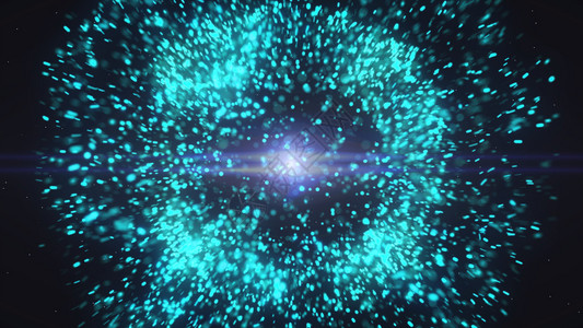 抽烟明亮的蓝色未来粒子宇宙爆炸冲击波蓝色能量空间3D转化背景图片