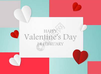 壮志在我胸情人节二月Valentinersqiosday标语模板红心胸在背景标签上写字母横幅设计图片