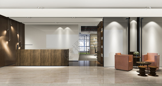 美丽的商业3d提供现代豪华酒店和办公室接待休息配有会议椅和沙发建造图片
