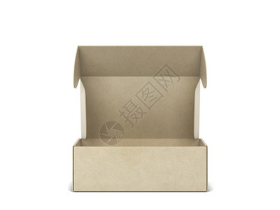 商业的长方形纸板薄饼包装盒模型3d插图白色背景上孤立的空白袋图片