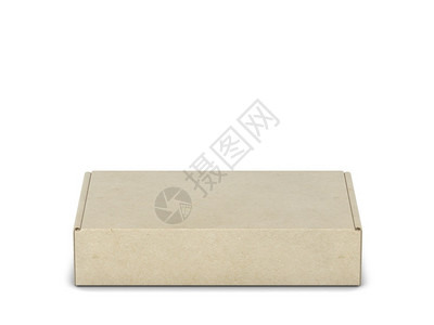 广告薄饼包装盒模型3d插图白色背景上孤立的空白袋礼物背景图片