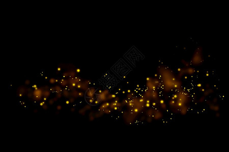 小路魔法派对金色闪亮粒子灯光和黑底色背景的圣诞抽象火花上闪发光图片