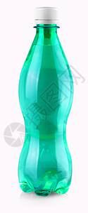 瓶子在白色背景上隔离帽的绿色水瓶口渴小路图片