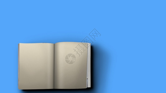 三维笔记白色的适合设计元素蓝色背景本空白顶端视图图片