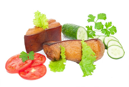 熏猪肉培根产品新鲜的熏肉图片