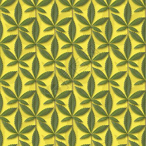 休闲的绿色新鲜无缝结构黄背景的叶可以被拉成瓦片二酚图片