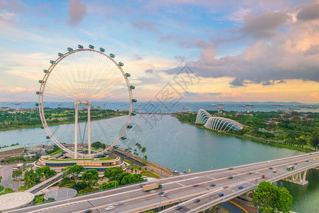 水城市景观天空蓝色的新加坡星际天线海湾区域现代的图片