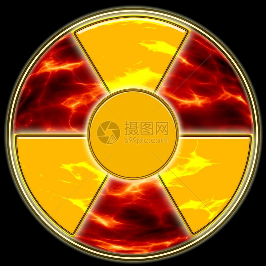 爆炸生态灾难背景下的辐射危害标志科学图片