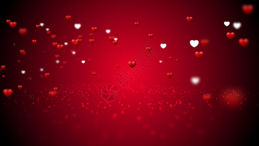 快乐的二月热情甜蜜红心飞翔爱情人节动画背景3D图片
