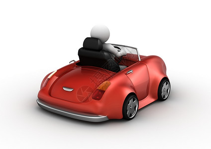 车饰品原型漫画矮个子红色出租车由3D格滑稽微型机器系列驱动设计图片