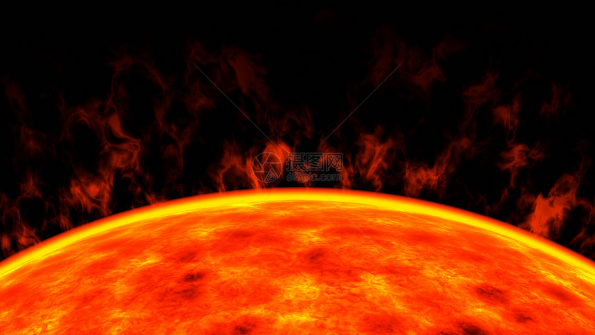天文学电脑晕红色矮星太阳关闭空间视图3D图片