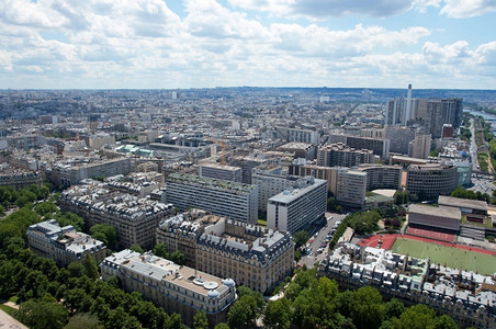 捕获城市景观法国巴黎从埃菲尔铁塔抓获河图片