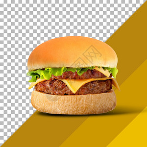 番茄可口牛肉以透明背景隔绝的美味新鲜汉堡包图片
