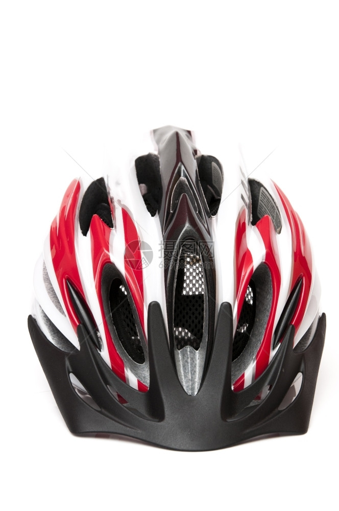 白色的金属背景自行车头盔运动图片