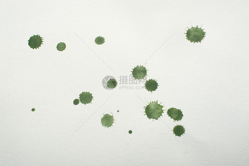 丰富多彩的花天绿色湿溅水彩背景纹理新鲜流动滴和笔触在纸上绿色湿溅水彩背景纹理图片