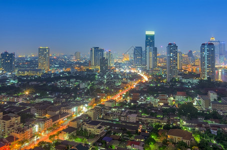 景观场曼谷夜间风黄昏时地貌河景色曼谷夜间风景建筑学图片