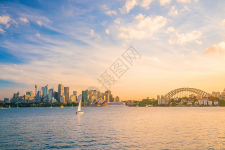 水悉尼澳洲雪梨市下天际线建造图片