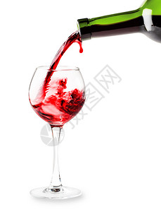 梅洛红酒倒进一个玻璃杯中在白底色上隔绝红酒倒入一个玻璃杯中假期赤霞珠图片