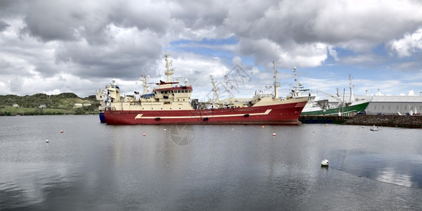 杀鸡车Killybegs是爱尔兰最重要的捕鱼港口其往满载拖网渔船经常欧洲的背景